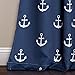 Lush Decor Darkening Window Curtain Set, Navy Anchor Print, 52