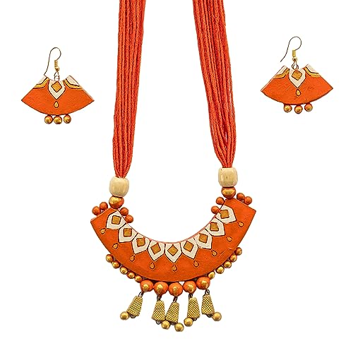 SHILPOGRAM Womens Handmade Terracotta Jewelry Set Trn107 (Orange) (B0CDL74T8Z) Amazon Price History, Amazon Price Tracker
