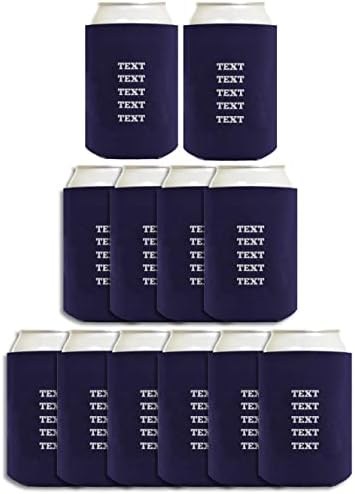 Personalized Coolies Custom Text Quote Gifts 12-pack Custom Can Coolie Drink Coolers Coolies Navy