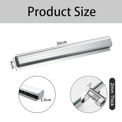 Bonhalter, Selbstklebend Aluminium Bestellhalter Zettelhalter Gastronomie Bonschiene Notizleiste Tab Order Grabber für Küche Ticket Hotel Bar Büro Bestellungen, 30 cm