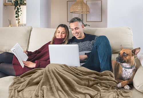 Image of Utopia Bedding Fleece Blanket Twin Size Camel 300GSM Luxury Anti-Static Fuzzy Soft Microfiber Bed Blanket (60x80 Inch)