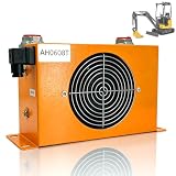 AH0608T-CA Hydraulic Oil Cooler with 12V Fan Fit for 1-2 Ton Mini Excavato