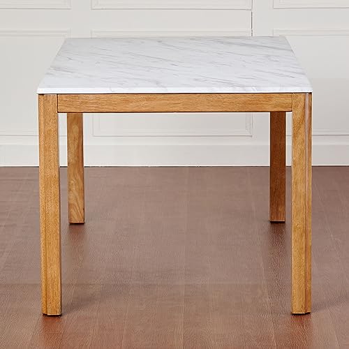 Image of Home Centre Santorini Wood 6-Seater Dining Table Set with Chairs - Brown