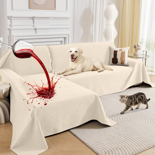 100% Waterproof Sectional Couch Covers, 2 Pieces L Shaped Sofa Cover, XX-L