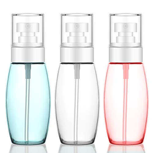 Segbeauty 3.4oz Travel Spray Bottles, 3pcs 100ml Fine Mist Plastic Spray Bottle, Leak-proof Refillable Travel Airplane Containers for Facial Sprays, Makeup Sprays, Misting Curly Hair