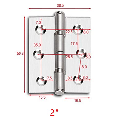 Heuskay 4Pcs 2 Inch (50mm) Stainless Steel Ball Bearing Fire Door Hinges, Silver, Contemporary Finish, 2 Inch 4Pcs - Image 4
