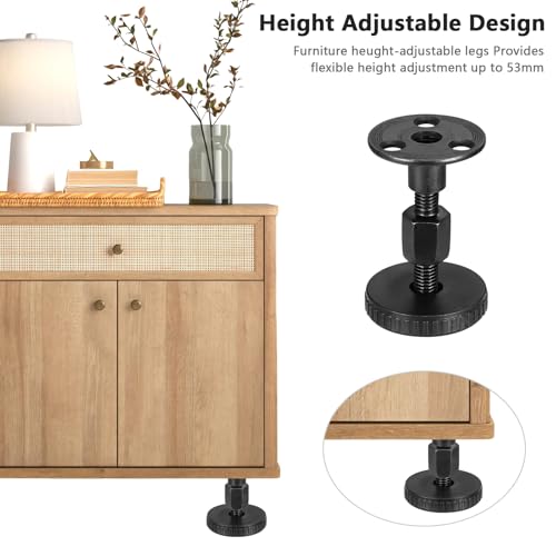 Zocipro 4Pcs Levelling Feet, 27-64 mm Furniture Feet Height Adjustable with T Nut Bolts, Furniture Leg Levelers - Image 2