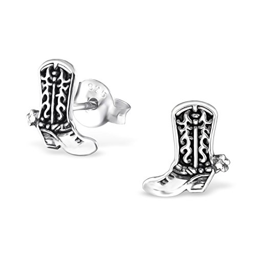 ICYROSE 925 Sterling Silver Cowboy Boot Stud Earrings 29610 (Nickel Free)