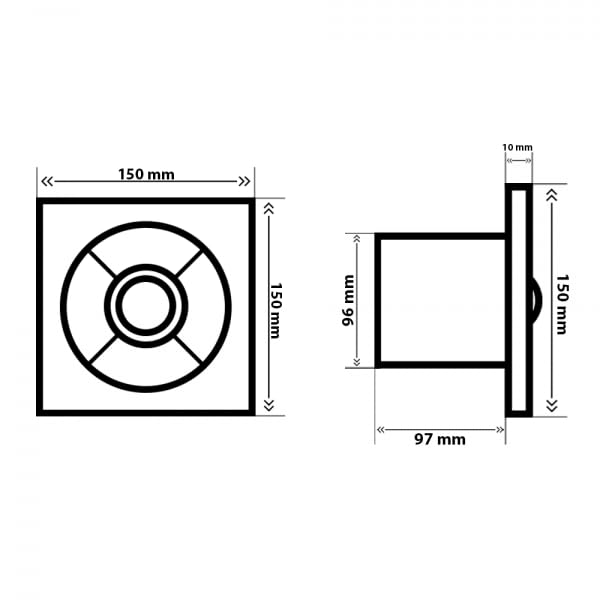 Extractor de baño baja silueta MU BP4/T con temporizado