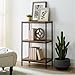 Caffoz 3-Tier Wood Bookshelf with Open Shelves in Mahogany Brown