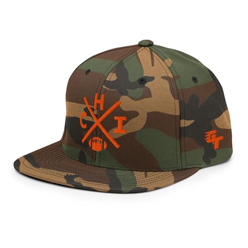 Chicago Football Retro CHI Cross Snapback Hat Baseball Cap Green Camo