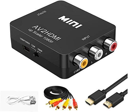 RCA to HDMI, AV to HDMI, 1080P Mini RCA Composite CVBS AV to