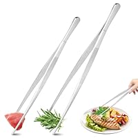 Kochpinzette,2 Stück Koch Pinzette Küche, Lange Pinzette 25 cm und 30 cm,Kochpinzette Zangen Präzision Gezackte Spitzen,Edelstahl Professionelle Kochpinzette Küchenwerkzeuge zum Grillen,Servieren