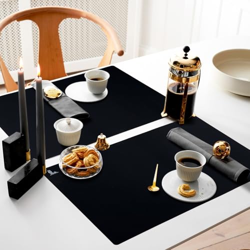 Foto von SUPER KITCHEN Antihafte Rutschfeste Backunterlage/Backmatte Silikon Groß Ausrollmatte Teigmatte Silikonmatte Backfolie Arbeitsmatte für Gebäck, Pizza Fondant, Matte, BPA Frei (Schwarz, 60x40cm)