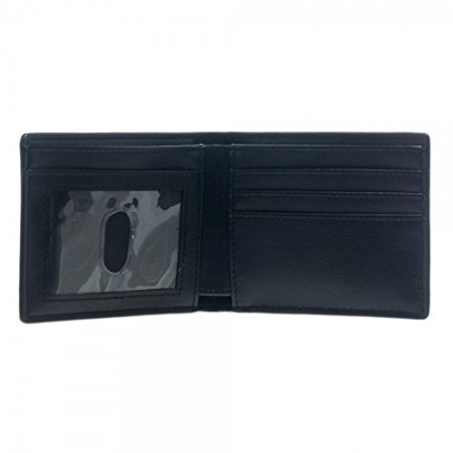 Marvel Captain America Black Metal Badge Bi-Fold Wallet Faux Leather 4.5x3.52