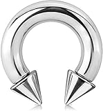 12G, 10G, 8G, 6G, 4G or 2G Spikes 316L Surgical Steel Circular Barbell - Sold Individually