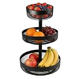 CONCEPTION À MAILLES OUVERTES: La panier fruit etage est fabriquée avec une conception de haute qualité en maille métallique ouverte, assurant une excellente circulation de l’air entre chaque niveau. Cette structure aérée contribue à réduire l’accumulation d’humidité et ralentit le mûrissement des fruits et légumes, gardant vos aliments plus croquants et plus frais plus longtemps.