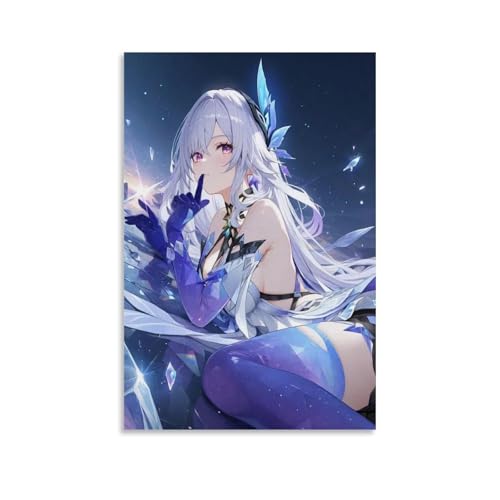 ZHNGYJNDE Genshin Impact Skirk Classic Game, poster decorativo da parete, per soggiorno, camera da letto, 20 x 30 cm