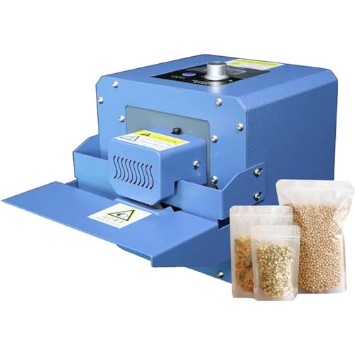 Sellador de banda de 300 W, máquina automática de sellado térmico para envasado de alimentos, funcionamiento continuo de 5 m/min, ideal para bolsas de PVC, películas, papel de aluminio y bolsas de