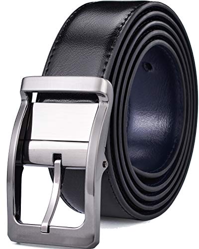 Image of Belts for Men Reversible Leather 1Piece (not 2) 1.25 inch Waist Strap Fashion Dress Buckle Beltox