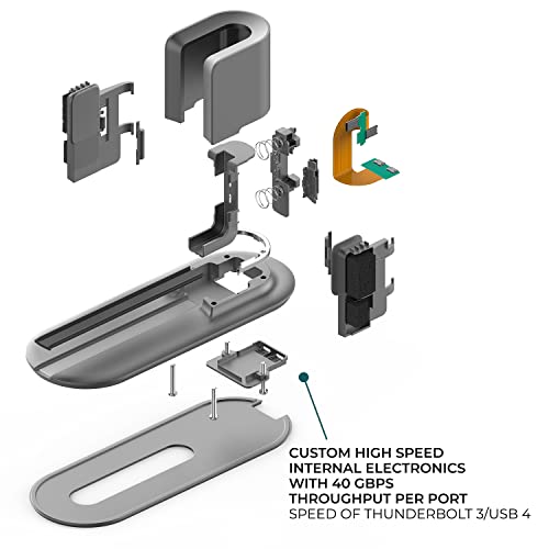 Soporte Vertical para Computadora Portátil MacBook Pro 13 15 16 Pulgadas y Base USB C Dual 7