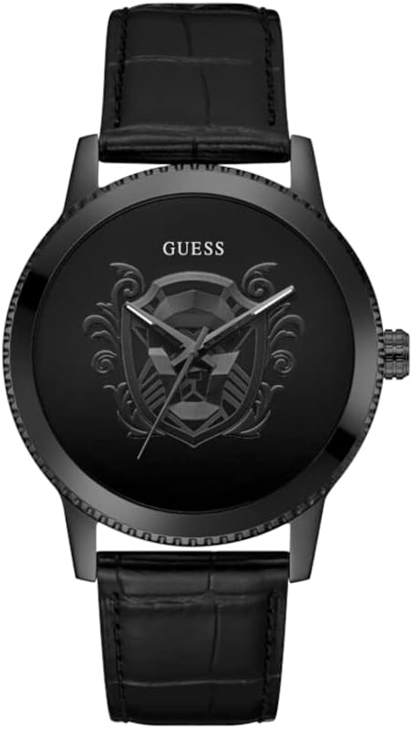 GUESSGuess Men's 44mm Watch - Black Strap Black Dial Black Case