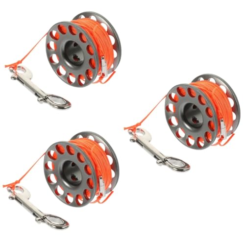 Línea Guía de Buceo BESTonZON con 3 Rollos de Spool Portátil y Clip Resistente para Snorkeling