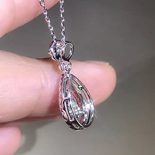 Bijoux pendentif et collier femme en argent S925 goutte d'eau zircone diamant
