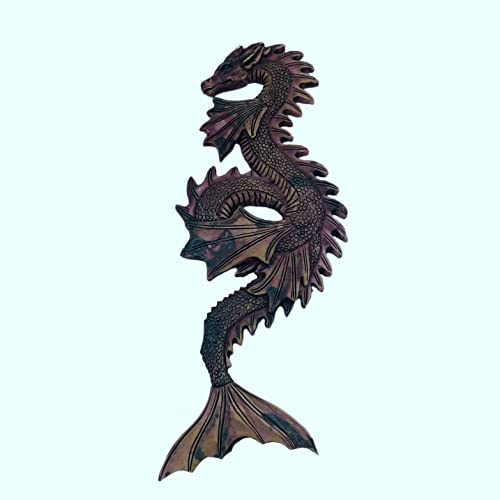 Hduacuge Nordique Antique Dragon D' Fantastique Animal Maison Cour Mur Celtique PaïEn Viking RéSine Artisanat Tenture Murale(B)