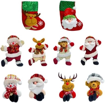 Kit 10 Pendentes Pelúcia Enfeite Árvore De Natal Papai Noel Grand...