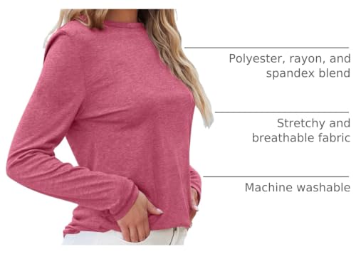 Image of AUTOMET Women's Long Sleeve Crewneck Shirts Casual Basic Tops