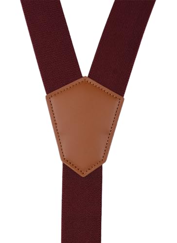 Image of Suspenders for Men Snap Hooks with 1.4 Inch Elastic Y-Back Adjustable