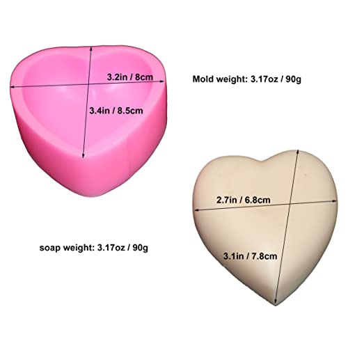 Lvdge 2-Pack Heart Shaped Silicone Molds For Handmade Soap, Aromatherapy Soap Making, Crystal Epoxy Resin Arts, Valentine's Day And Mother's Day Gifts #TOP1