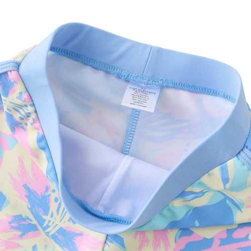 Image of UMELOK Girl Rash Guard Swimsuit 2-Pieces Long Sleeve Bathing Suit 4-12Years