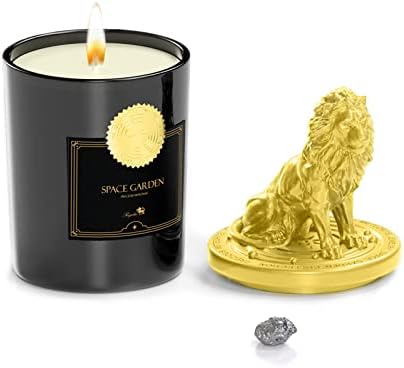 Regulus Meteorite Scented Candles Campo del Cielo Candle 5.6 oz 45 Hour Burn Amber Aromatherapy Candle Oriental Tune Candle Lion Jar Candle for Her Stress Relief (Gold)