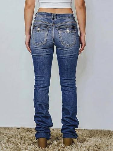 Image of Flamingals High Waist Boot Cut Jeans for Women Flare Denim Pants