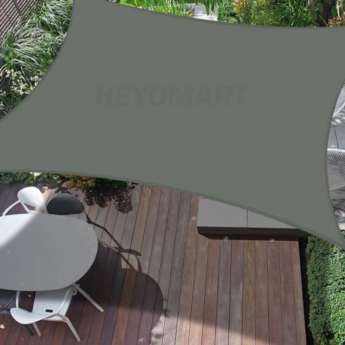 HEYOMART Sun Shade Sail 2m x 3m Rectangle Shade Sails Waterproof Outdoor Garden Patio Party Sunscreen Awning Canopy 98% UV Block With Free Rope, Dark Grey - Image 4