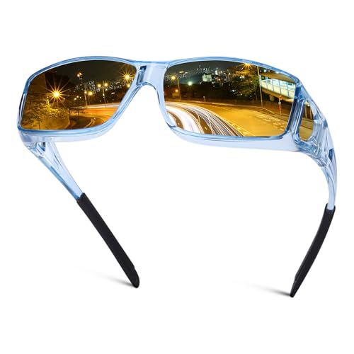 Image of Night Driving Glasses for Men Women Fit Over Sunglasses Anti Glare Polarized HD Night Vision Glasses