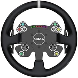 MOZA CS V2P Racing Wheel for PC Gaming Steering Wheel, 13 Inch Aviation Grade Aluminum Alloy Rim, Carbon Fiber paddles, RGB Indicator, Pressable Joysticks and customizable controls