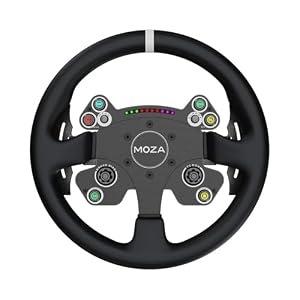 MOZA CS V2P Racing Wheel for PC Gaming Steering Wheel, 13 Inch Aviation Grade Aluminum Alloy Rim, Carbon Fiber paddles, RGB Indicator, Pressable Joysticks and customizable controls
