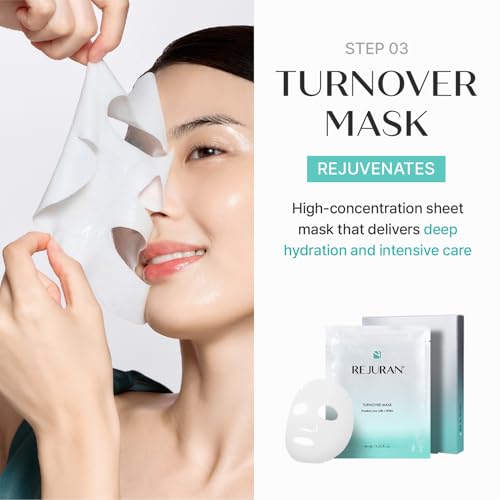 Image of REJURAN The Glow Trio Essentials Korean Skincare Gift Set - Turnover Ampoule Serum, Turnover Sheet Mask & Calming Lip Balm with c-PDRN, Hydrating & Soothing Care for Radiant-Looking Skin