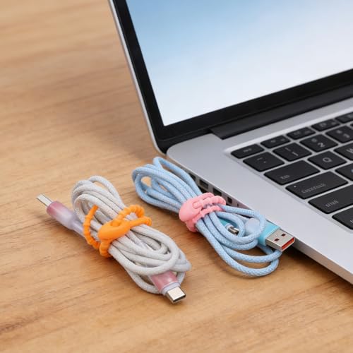 XLIUAX 30 Pack Silicone Zip Ties, 8.2 Inch Colorful Tie Clips Rubber Reusable Twist Ties Cable Strap for Home Office Kitchen Cord Organizer Food Bag Sealing Tie - Thumbnail 5