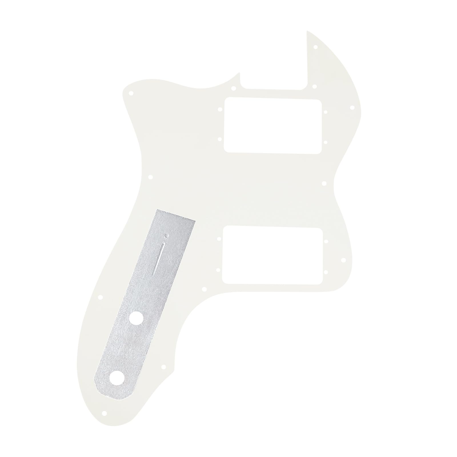 Banworks 3 Ply Tele HH Pickguard 12 Holes Wide Range Pickup Slot Cover Telecaster Pickguard Scratch Plate for USA/Mexican Fender Vintage 72 Tele Thinline Style Electric Guitar JT-HB-07 Vintage White - Image 3