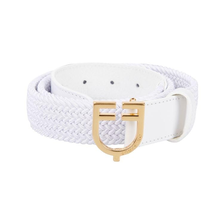 Ceinture cuir et élastique 90 cm d'exception avec sa boucle logo épurée