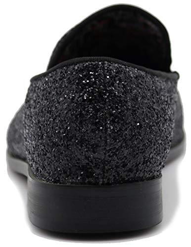 Image of SPK04 Men's Vintage Glitter Dress Loafers Slip On Shoes Classic Tuxedo Dress Shoes