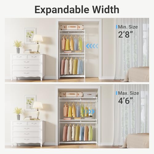Image of VIPEK X1 Plus Expandable Heavy Duty Clothes Rack, Clothes Organizer White