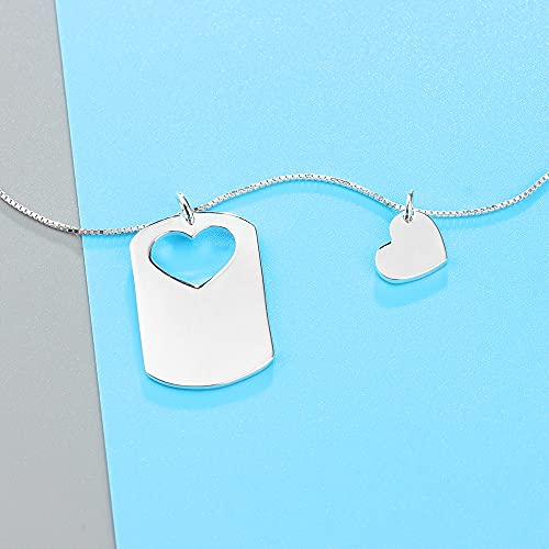Pendentifs graver nom cœur saint valentin pour couple amoureux