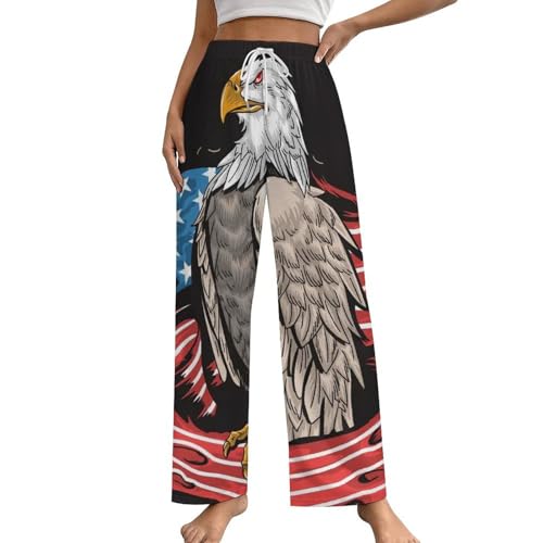 Pantalon de pyjama femme imprimé drapeau américain en taille S pour la nuit