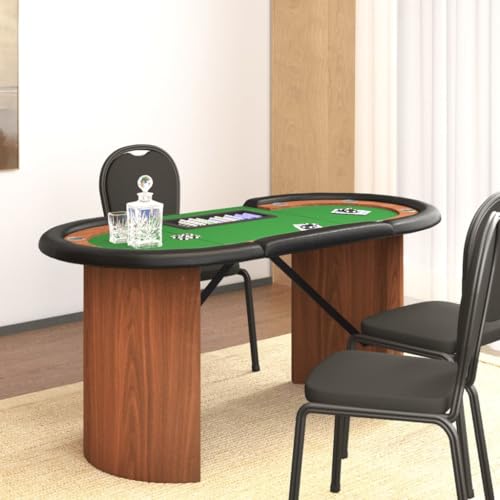 TALCUS Furniture-sets-10-Spieler-Pokertisch mit Chip-Tray grün 160x80x75cm