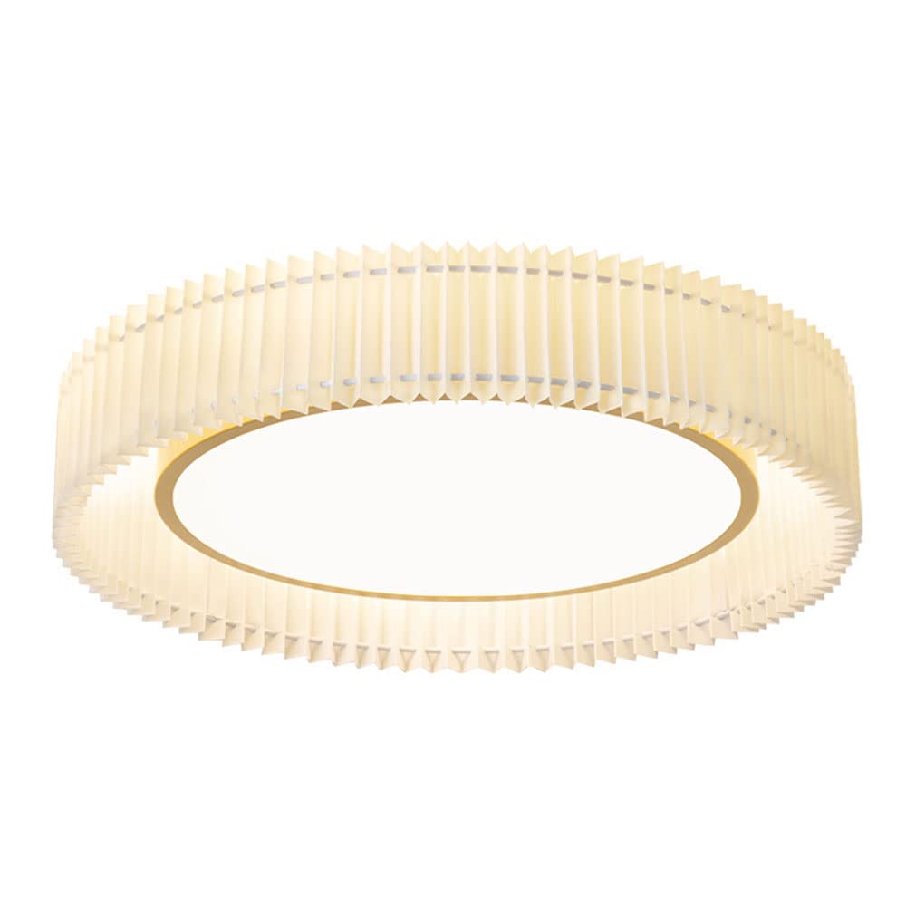 Plafonnier d'étude plissé à LED et suspension en cuivre pour salon et chambre